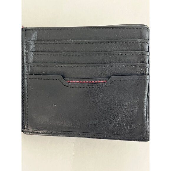 Tumi Delta Slim Single Billfold Black Leather Wallet 4" x 3" - Picture 7 of 9